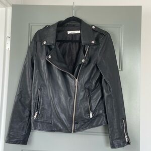 Black Moto Faux Leather Jacket